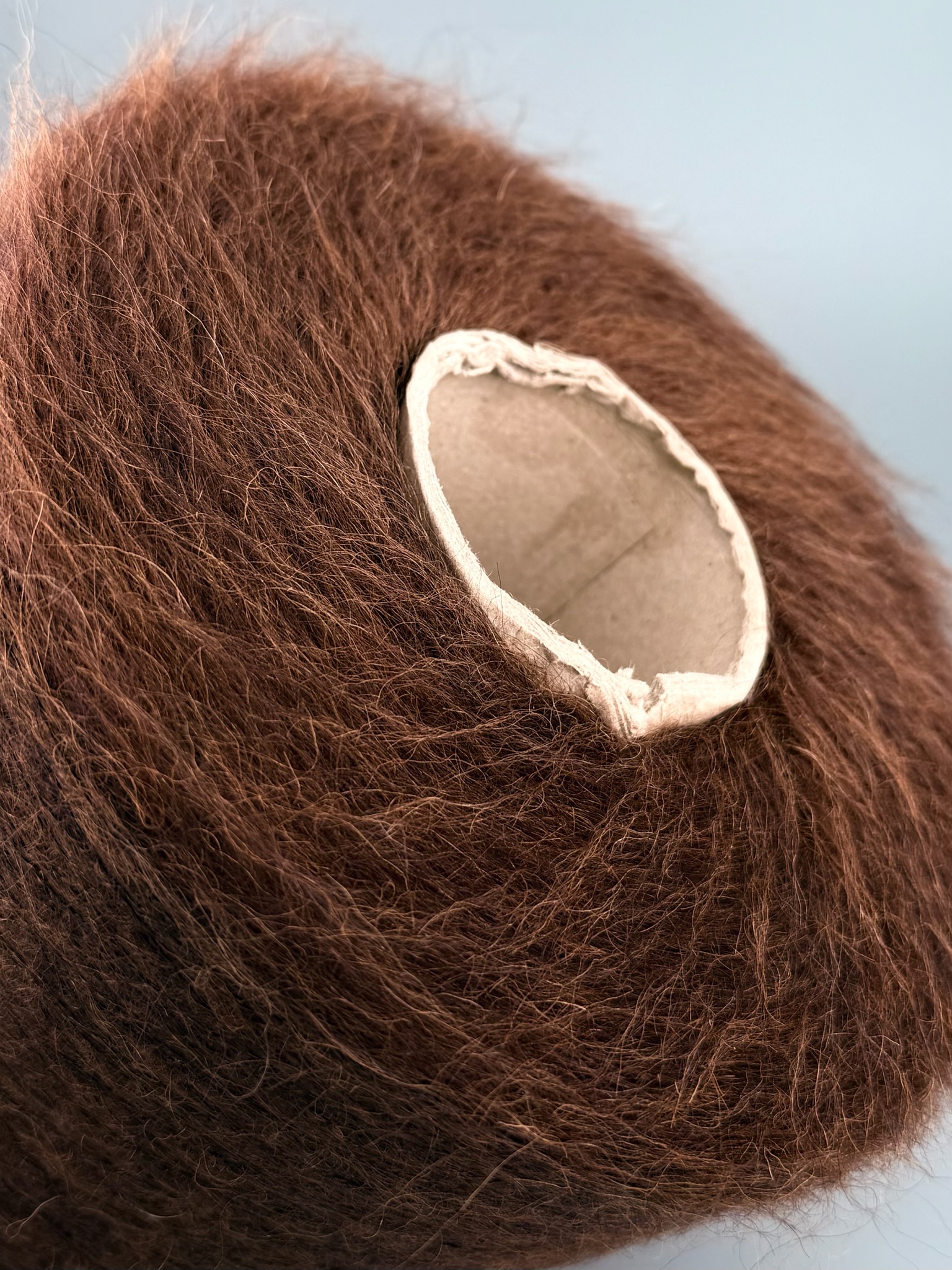 Kid Mohair mit Nylon 1500 m / 100 g – Outlet – Edles Braun foto 3